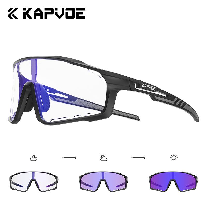 

Kapvoe 2026 New Fast Photochromic Cycling Glasses Sunglasses for Men Women Sports MTB Mountain Bike Bicycle Cycle Eyewear Goggle Fast Photochromic