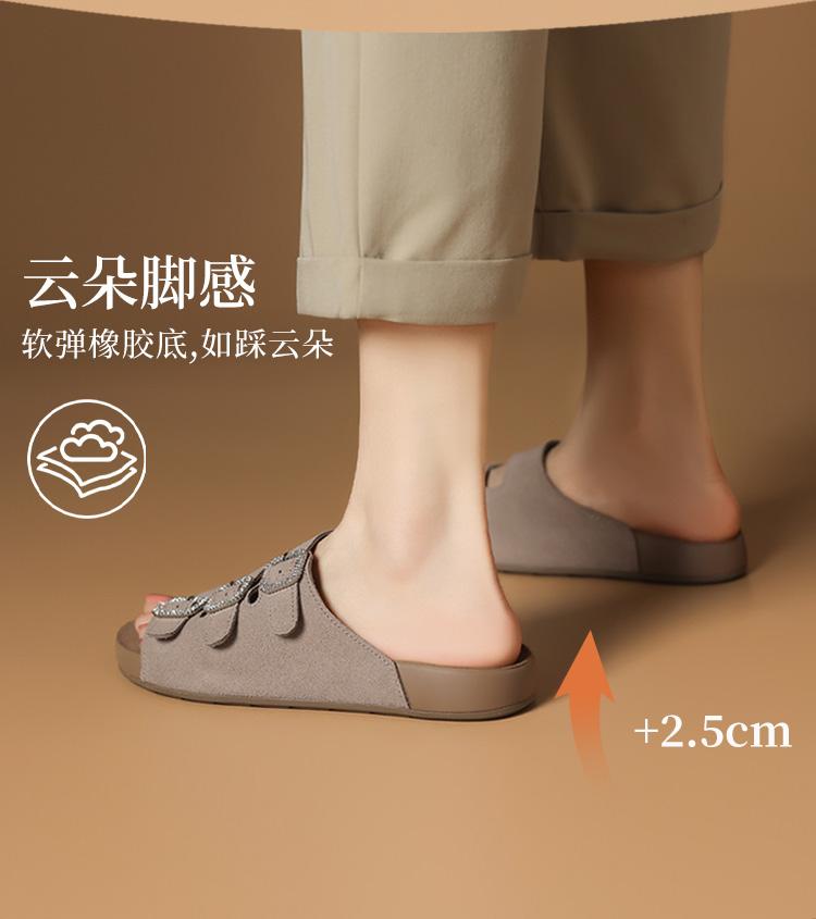 High fashion temperament, one foot soft soled slippers, women's shoes for outdoor wear