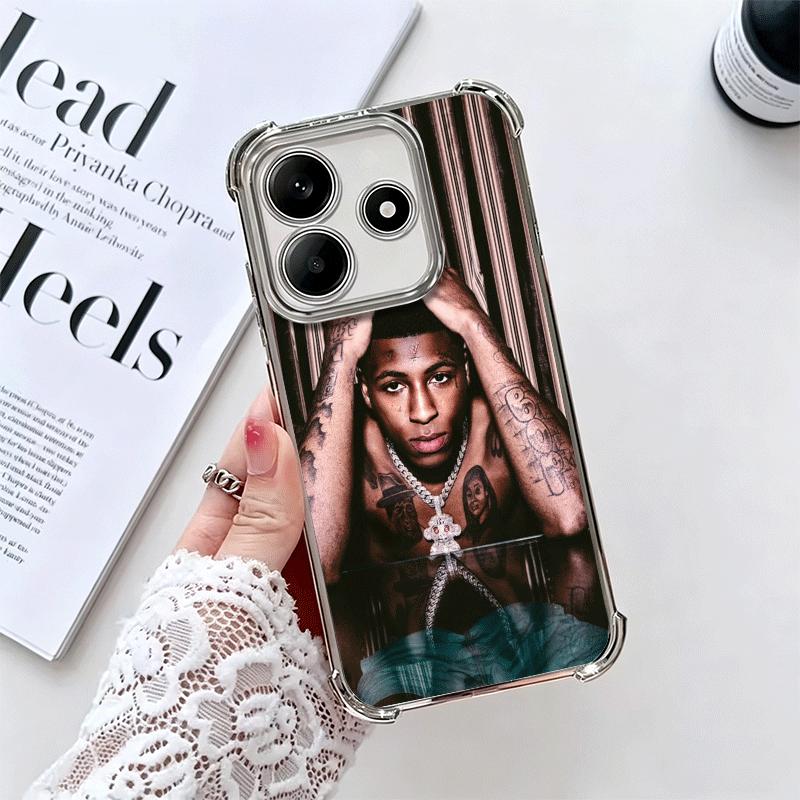 

Rapper YoungBoy Soft Phone Case For Xiaomi Redmi Note 14 15 Pro Plus 13 12 11S 11T 5G 10 9S 9 Plating Anti-Fall Fundas Redmi Note 11S 4G