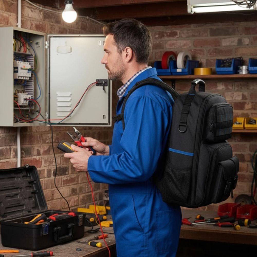 Removable Organizer Pouch Tool Backpack Large Capacity Plumber Work Bag  Plumber