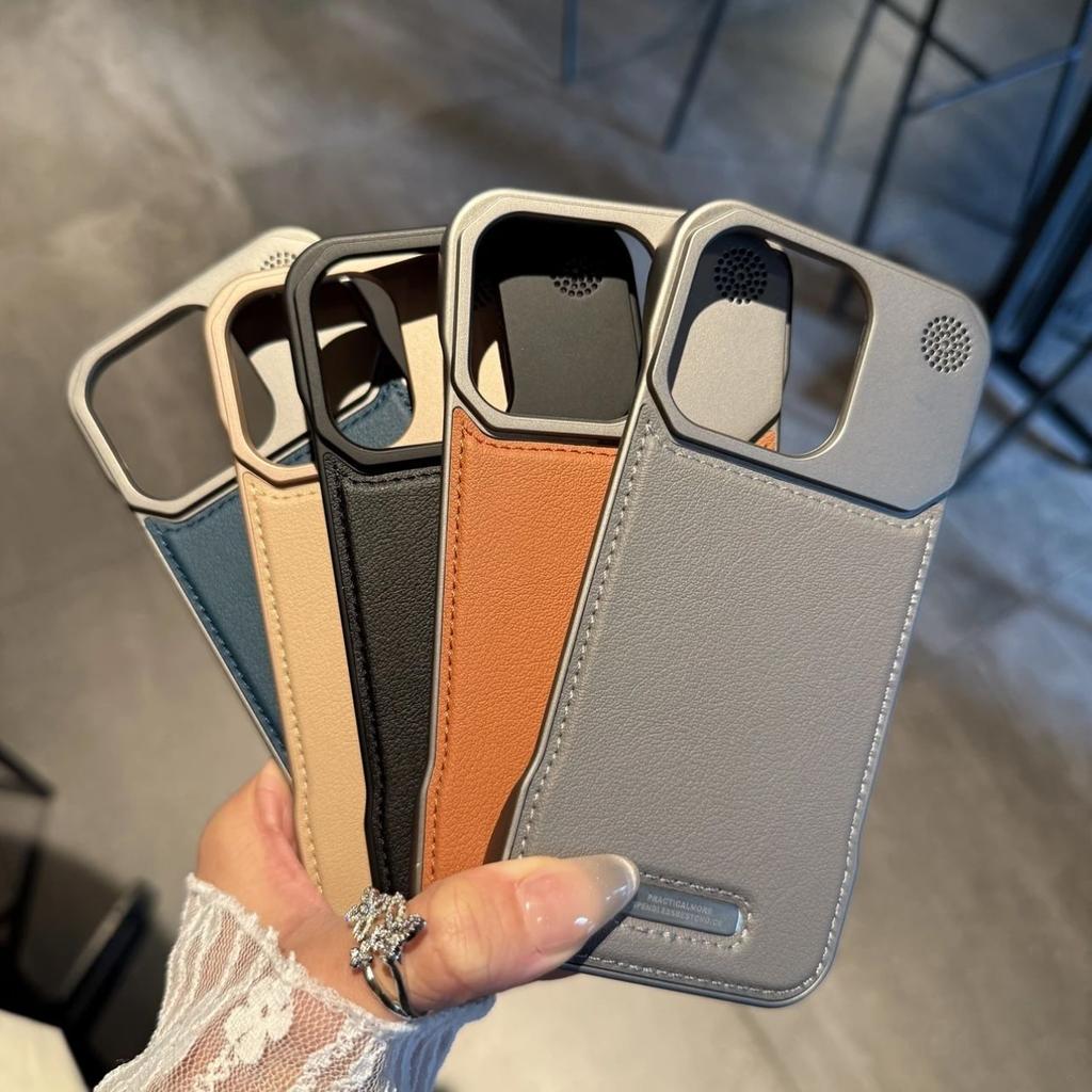 Applicable to iPhone17 aromatherapy leather magnetic mobile phone case Apple 16 borderless premium protective case 15