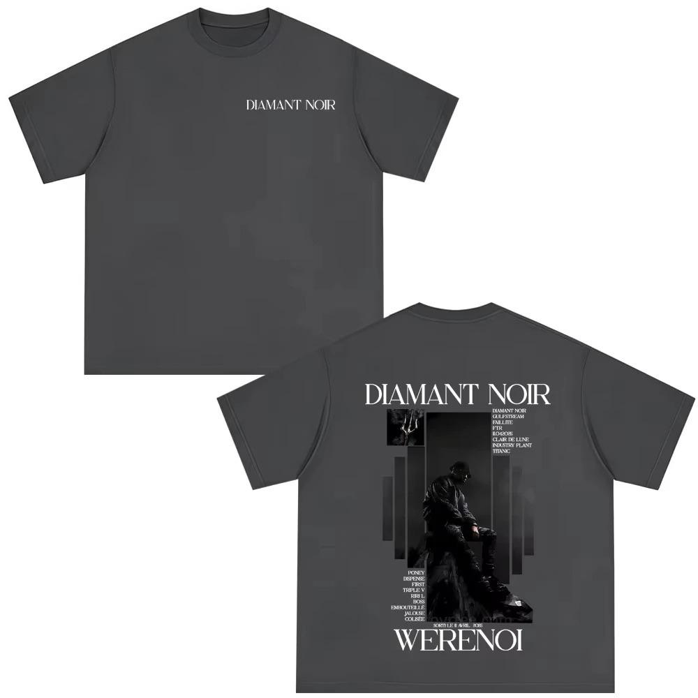 2026 Hot Sale Rapper WeRenoi Diamant Noir Album Tshirt Men Women Hip Hop Fashion Pop Music T-shirts Cotton Clorhing Vintage Wear