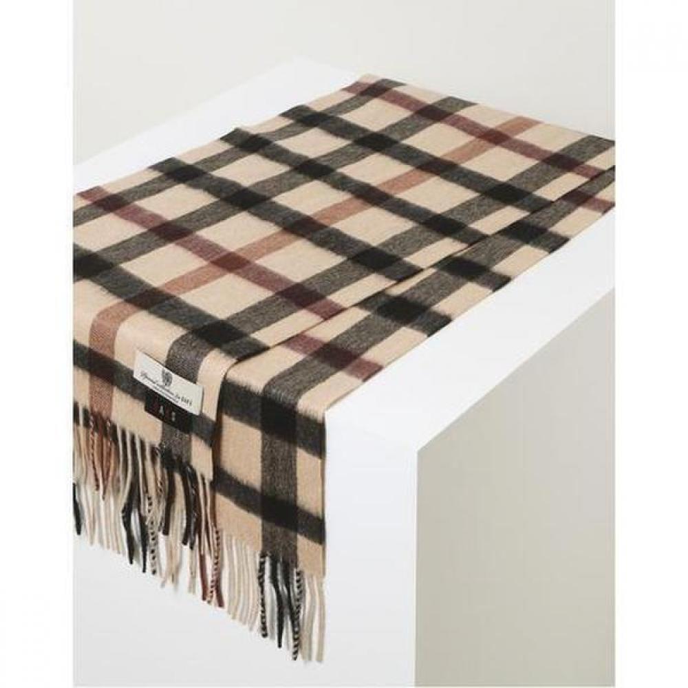 Daks Unisex 100 Cashmere Check Scarf Brown Dbmu5f906w2