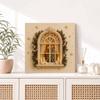 Pearl Painting Christmas Art Kit DIY Home Decor Painting. Arched Window Scene. Winter Tree. Holiday Ornament. Elegant Craft.