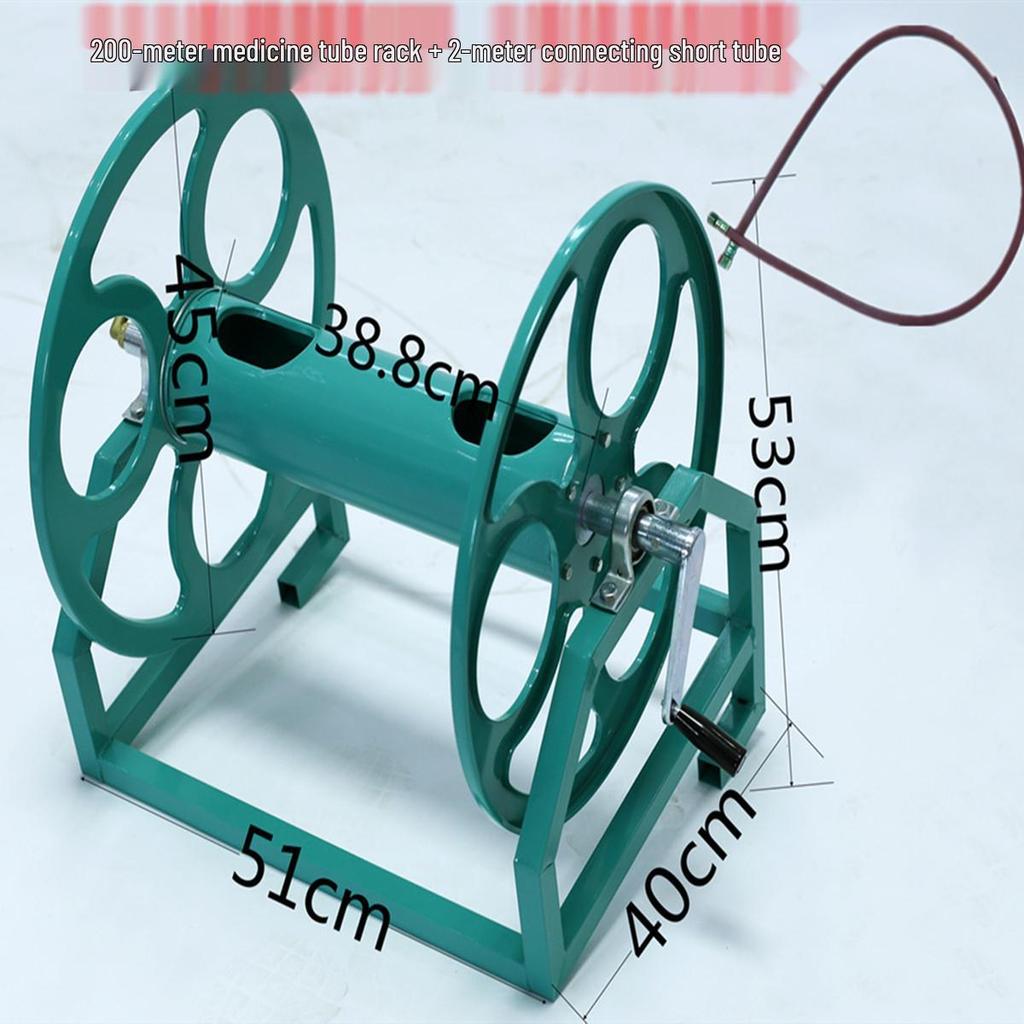 High-Pressure Gasoline Sprayer Hose Reel with Hand-Crank Storage Winding Rack