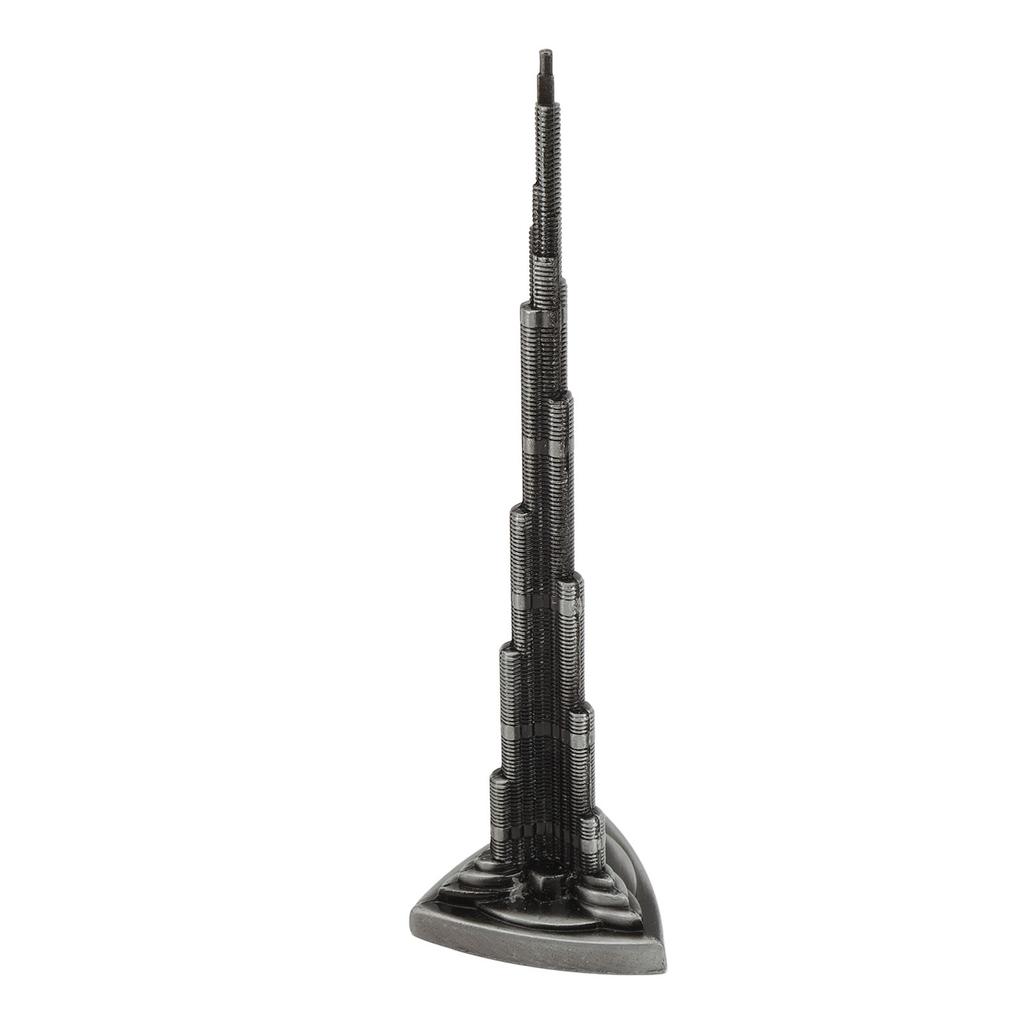Burj Khalifa Tower Model Gray Alloy Miniature Dubai Tower Ornament Dubai Landmark Building Model