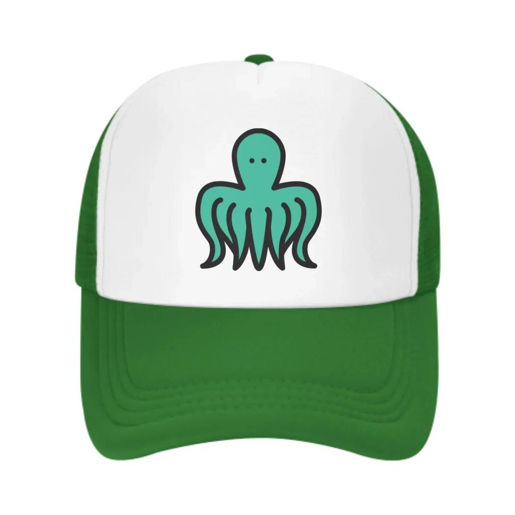 Cartoon Octopus Mesh Trucker Hats for Unisex Women Adjustable Casual Fashion Baseball Caps for Outdoor Activities