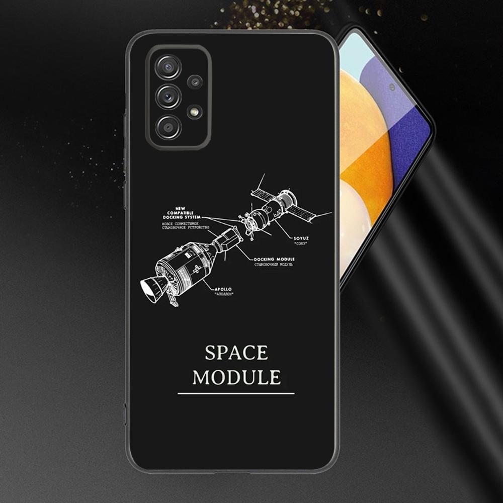 

Space Rocket Launcher Phone Case For Samsung Galaxy A13,A21s,A22,A31,A32,A52,A53,A71,A80,A91 Soft Black Phone Cover Samsung a224g