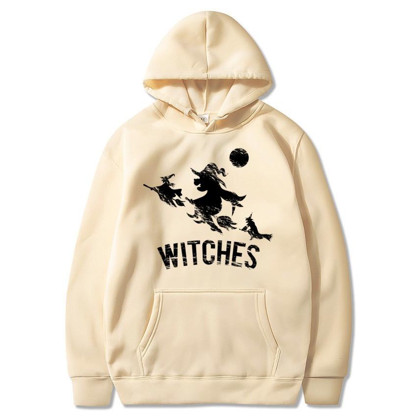 Autumn Winter Halloween Witch Personalized Printed Hoodie Men's Fashion Warm Sweatshirt Casual Street Wear Warm Hoodie