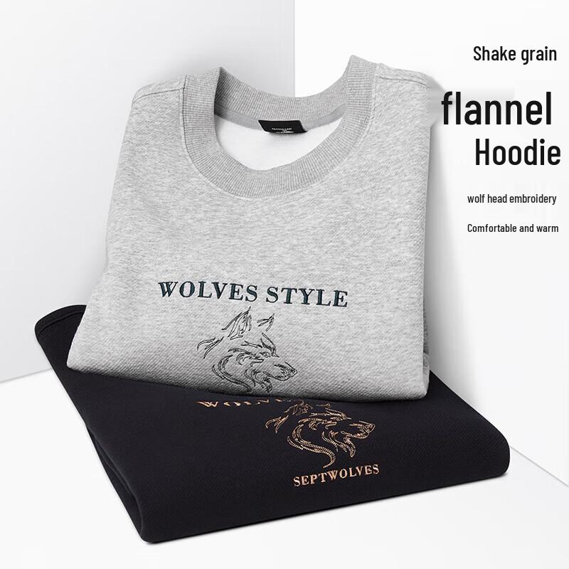 SEPTWOLVES Men's Winter Fleece Pullover Sweatshirt