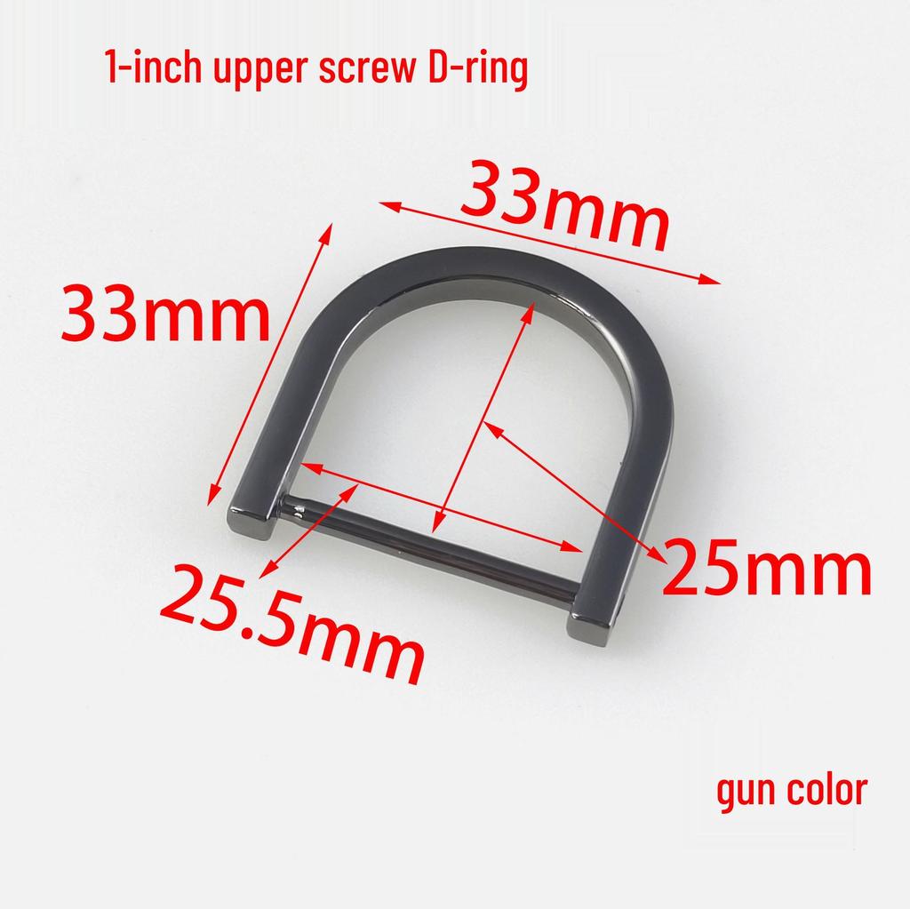 Detachable Metal Chain Shoulder Strap Buckle with D-ring and Horseshoe Loop for Bags