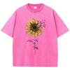 Summer personalized oil painting printed Tshirt casual water wash vintage Tshirt soft Unisex and Women comfortable Tshirt