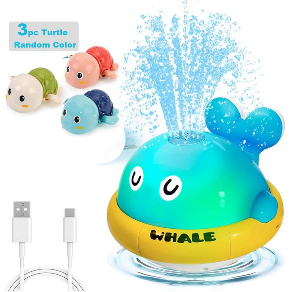 Baby Bath Toys Spray Water Shower Bathing Toys for Kids Electric Whale Bath Ball with Light Music LED Light Toys Ool Bathtub Toy