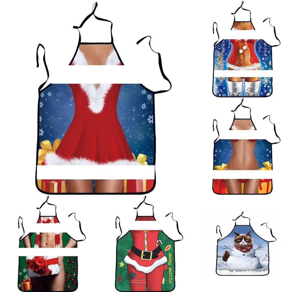 Waterproof Cartoon Christmas Apron Home Cooking Party Activities Kitchen Supplie