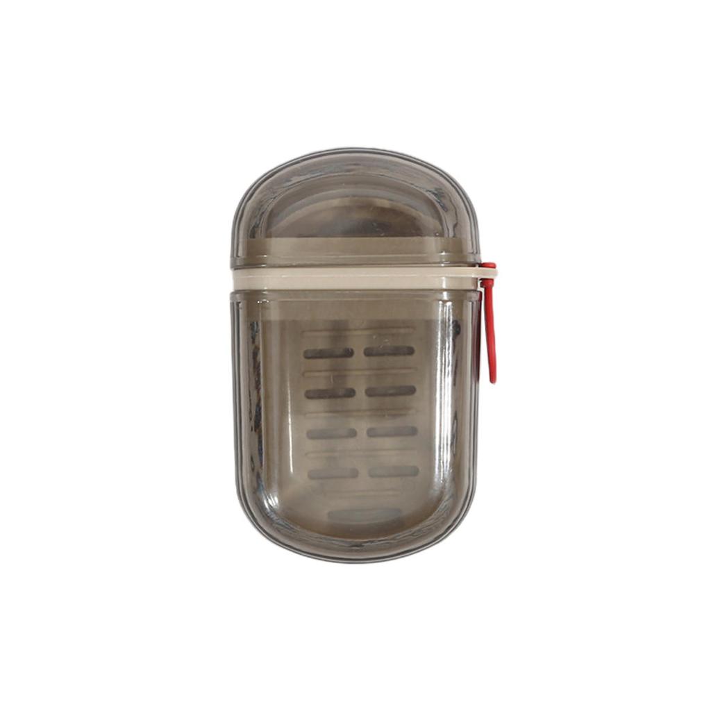Portable Soap Tray Leakproof Household Bathroom Drain Tray Bathroom Transparent Soap Box with Lid for Camping Traveling