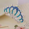 Korean Style Crown Jewelry Comb Hair Ornaments Princess Rhinestone Crown Alloy Colorful Girls Birthday Dance Hair Accessories