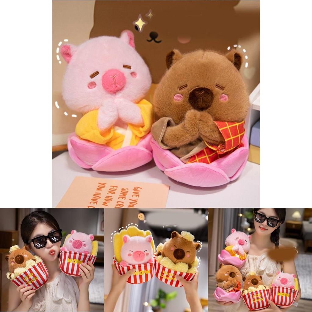 Joyful Capybara Plush Toy Ultra Soft Cuddly Animal For Couples And Snack Lovers In Adorable Designs