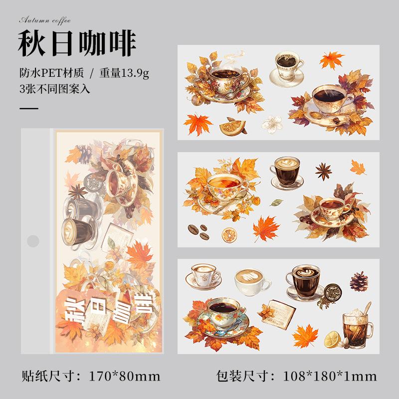 3 Pcs Vintage Stickers Pack Adhesive Diy Hand Account Diary Album Scrapbooking Accessories Handmade Junk Journal Supplies