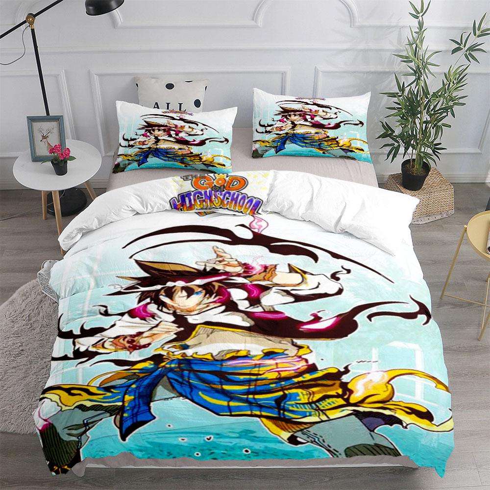 Comfortable Anime Print Duvet Cover Set With Duvet Cover And Pillowcases King Queen Twin Sizes For All Ages