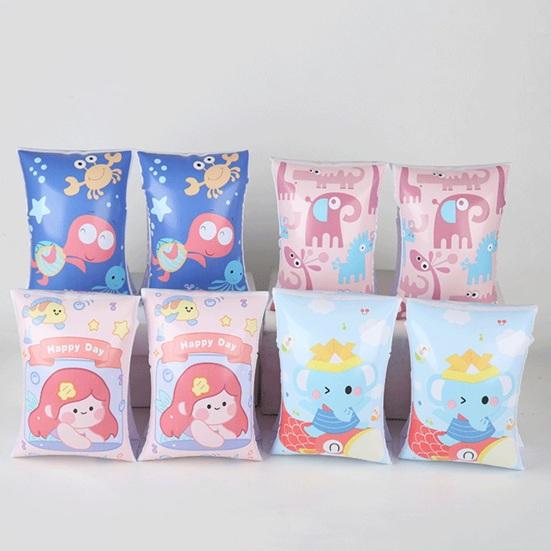 1 Pair Kids Swim Arm Floaties Dual Airbags Inflatable Swimming Armbands Professional Adults Kids Swimming Learner Aid Accessories