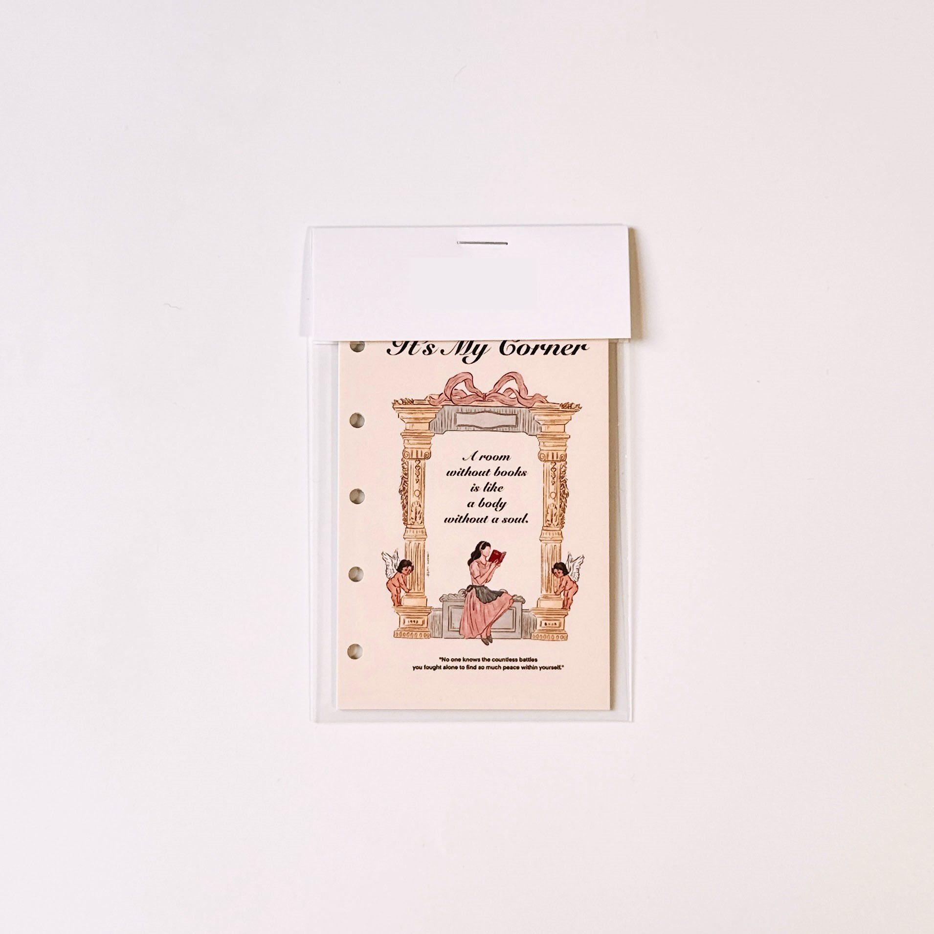 

4pcs Hand drawn vintage stationery tent divider double-sided matte film