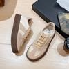 2024 Schuhe Damen PU Damen Vulkanisierte Schuhe Outdoor Damen Sneaker Gemischte Farbe Runde Zehenpartie Schnürung Niedriger Absatz Damen Freizeitschuhe
