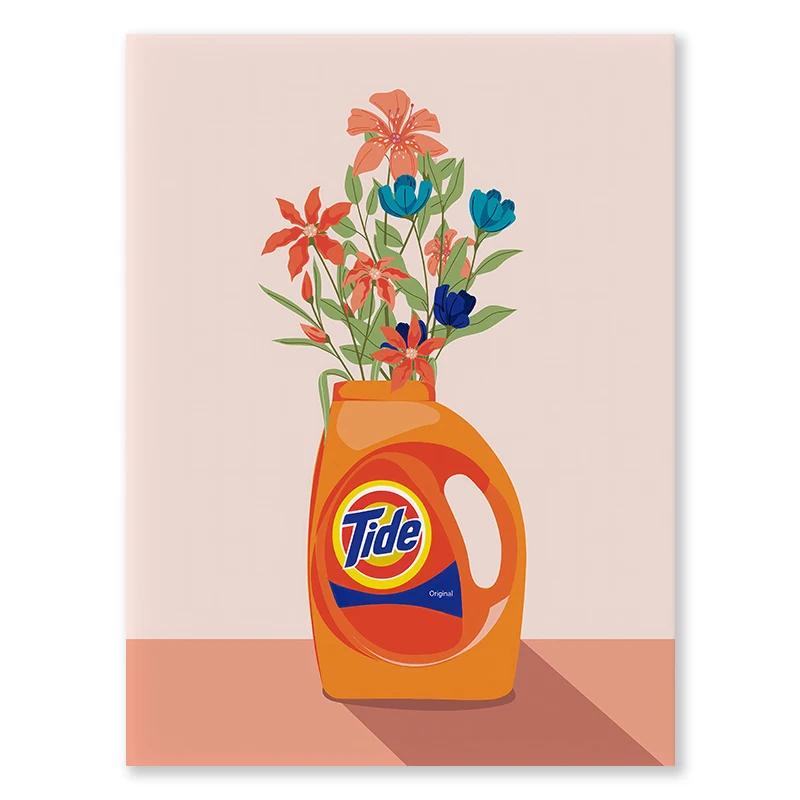 Colourful Modern Print Laundry Detergent Poster Nordic Pink Art Canvas Painting Toilet Laundry Room Decorative Unframed Wall Art