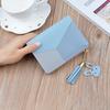 Color Block Women Wallet Slim Card Holder Wallet Bifold Mini Wallet with ID Window Zipper Coin Pocket for Travel Work Daily Use