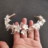 SLBRIDAL Handmade Ins Style Luxury Rhinestone Crystal Porcelain Flower Bridal Tiara Wedding Bridesmaids Crown Women Hair Jewelry