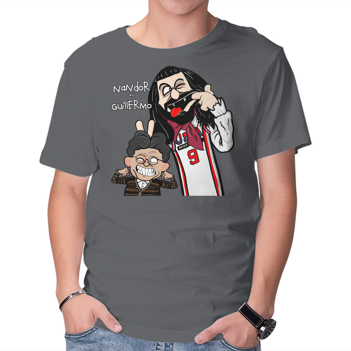 Unisex Crew Neck T-Shirt Nandor And Guillermo Graphic Short Sleeve Casual Tee XXL