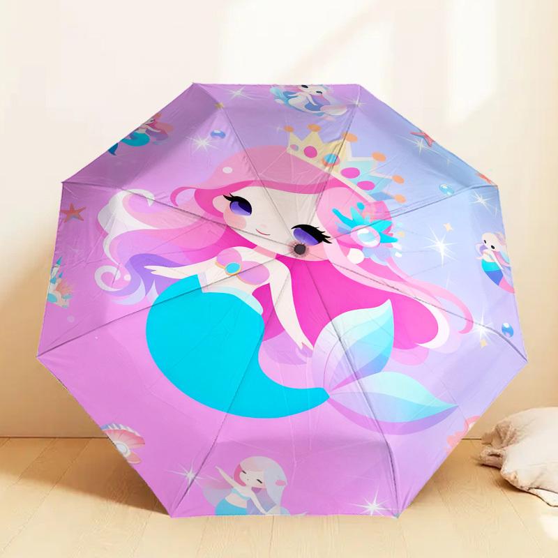 

1pc Mermaid Fantasy Pattern Umbrella Design Automatic Opening and Closing Umbrella, High-quality Travel Umbrella, c1128264