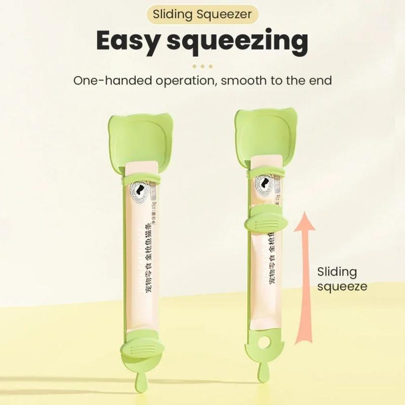 Cat Strip Feeder Spoon Long Handle Cat Food Strip Squeezer Pet Meat Mud Food Squeeze Treat Dispense Spoon For Cats Pet Supplies