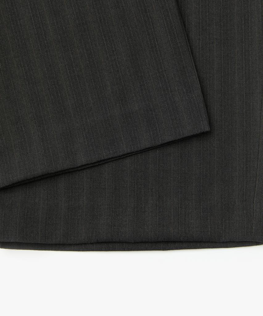 COFWI Melsa Double-Pleat Striped Wide Slacks Dark Gray