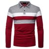 Long Sleeve Striped Polo Shirt, Casual Daily Essential