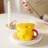 Creative Cute Cheese Cheese Mug with Lid High Value Cartoon Milk Cup Office Water Cup