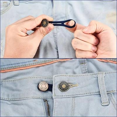 6 PCS Jeans and Trousers Waist Extension Buttons Unisex Instant Adjustable Belt Extension