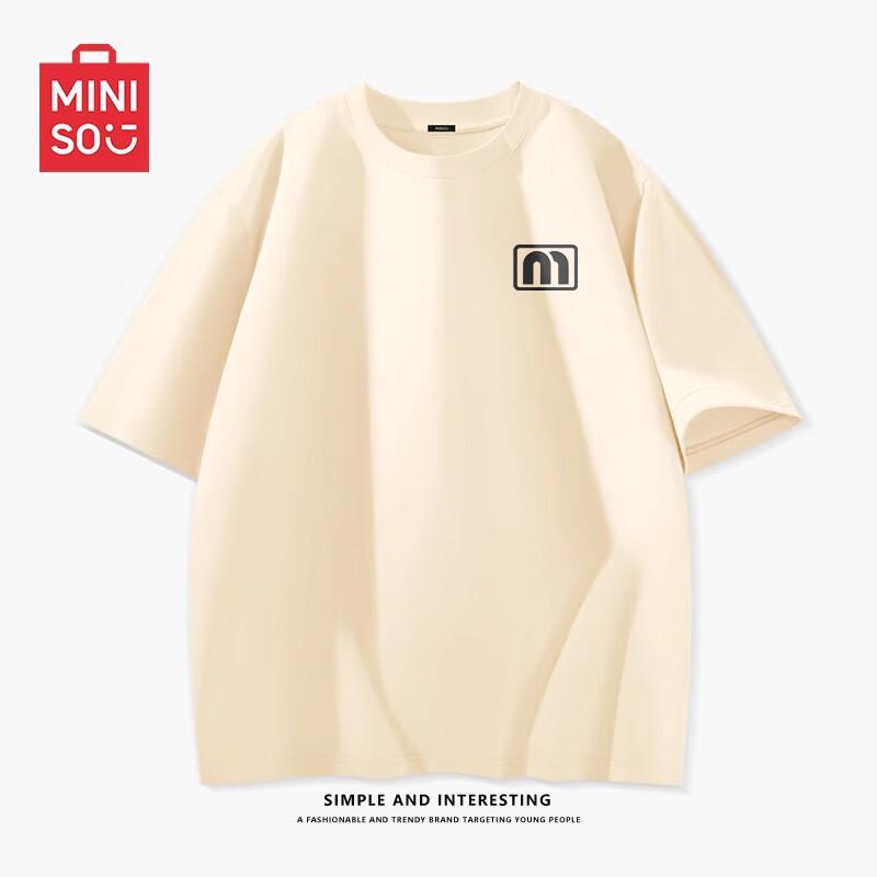 MINISO Men s Pure Cotton Short Sleeve T-Shirt L