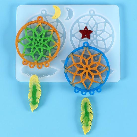 Dream Catcher Silicone Mold DIY Resin Craft Mold Dreamcatcher Making Mold for DIY Resin Dreamcatcher Key Chain Earrings Necklace Charm