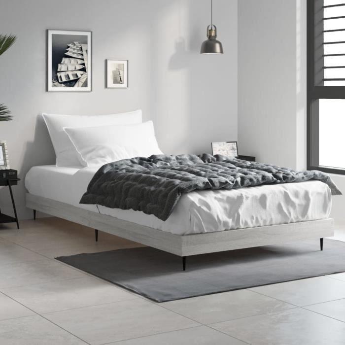 VidaXL Bed Frames Sonoma Grey 90x200 Cm Engineered Wood 832275