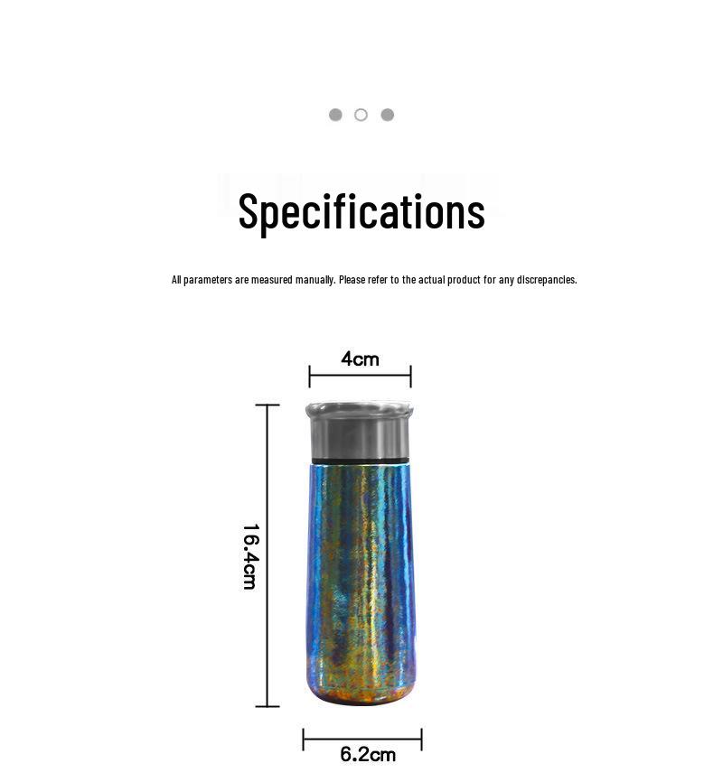 Vibrant Titanium Mini Thermos Cup - Portable, Stylish Travel Essential
