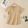 ZANZEA Women Casual V-Neck Loose Summer Short Sleeve Blouse