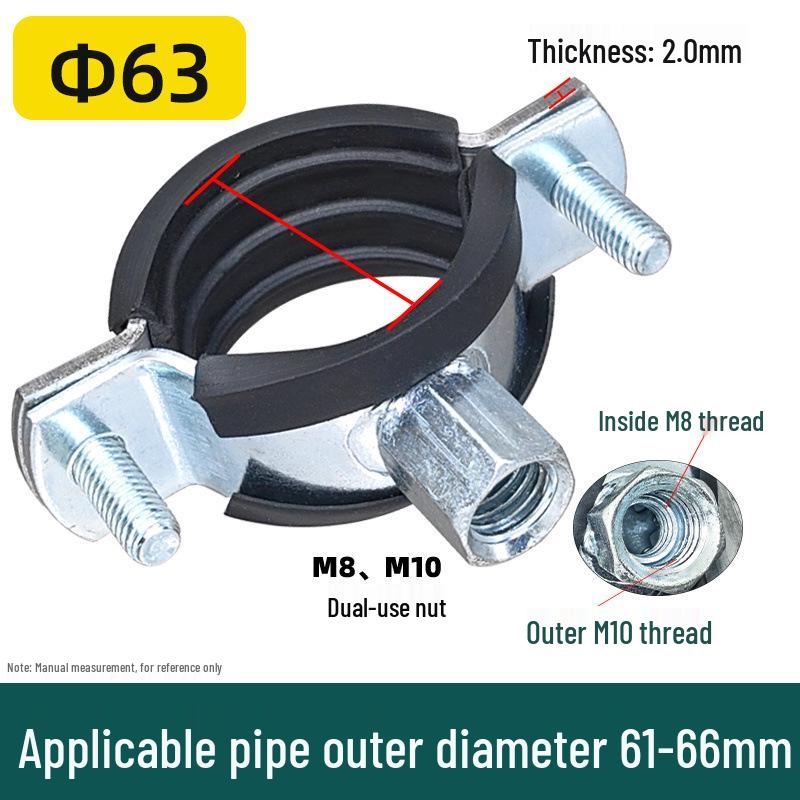 Heavy-Duty Galvanized Metal U-Bolt Pipe Clamp Hanger for PVC and PPR Drain Pipes
