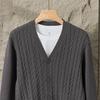2025 Autumn/Winter Men's Casual Korean Style V-Neck Cardigan Sweater