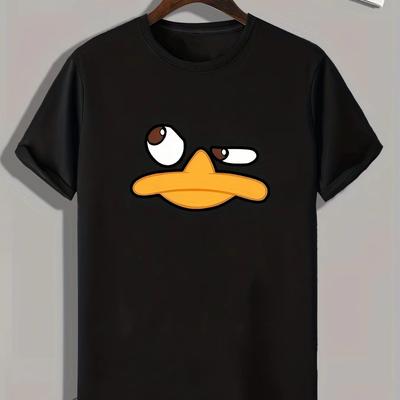 2026 Men Fashion  Animal Cartoon Print Short Sleeve T-shirt - Casual Fashion Graphic Tee for Summer