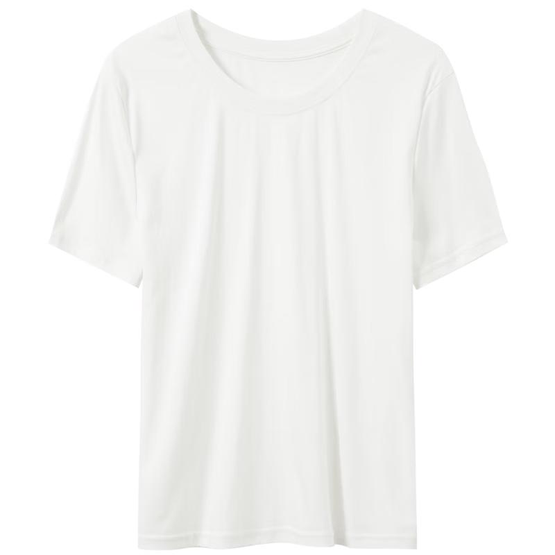 Sancai Women s Plus Size Loose Fit Round Neck Short Sleeve T-Shirt S