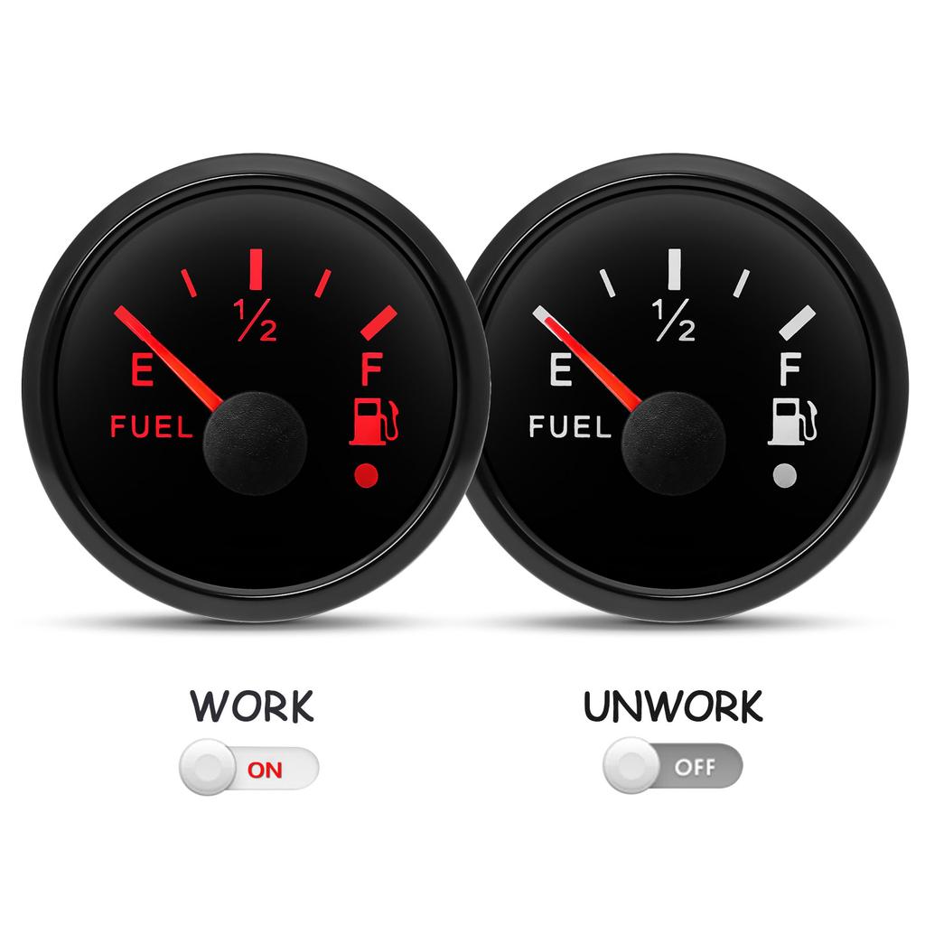 4-20mA 52mm Fuel Level Gauge with Alarm Flashing Current Signal Oil Tank Meter Indicator Waterproof Red LED for Car Boat Custom