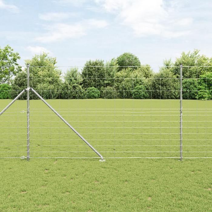 Clôture de Champ vidaXL 1,5x25 m Acier Galvanisé 3351435