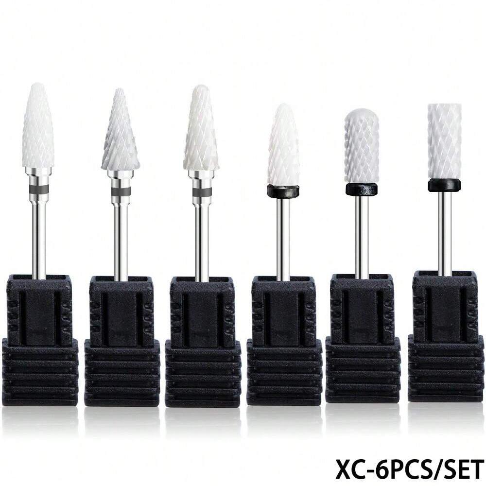 

6 шт./Набор Керамические Вольфрамовые Карбидные Фрезы для Ногтей Вращающиеся Боры Фрезеровочные Насадки для Ногтей Электрическая Дрель Машинка для Маникюра Педикюра Инструменты XC-6 PCS/SET