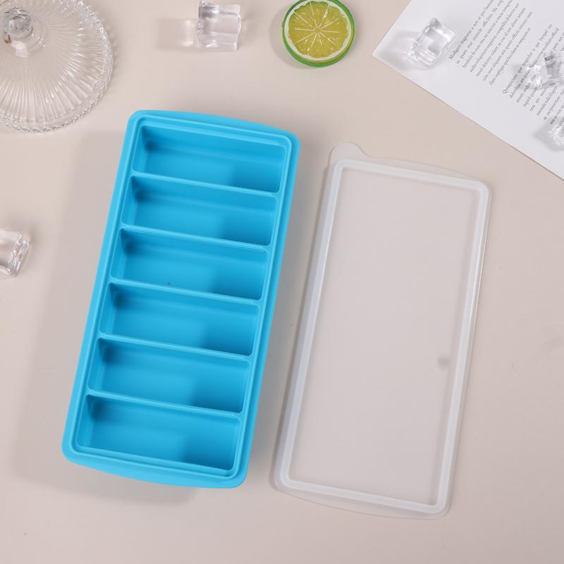 6 Grids Long Ice Cube Tray Mold Kitchen Reusable Silicone Ice Cube Mold Bpa Free Ice Maker Food Grade Silicone Ice Cubes Mould