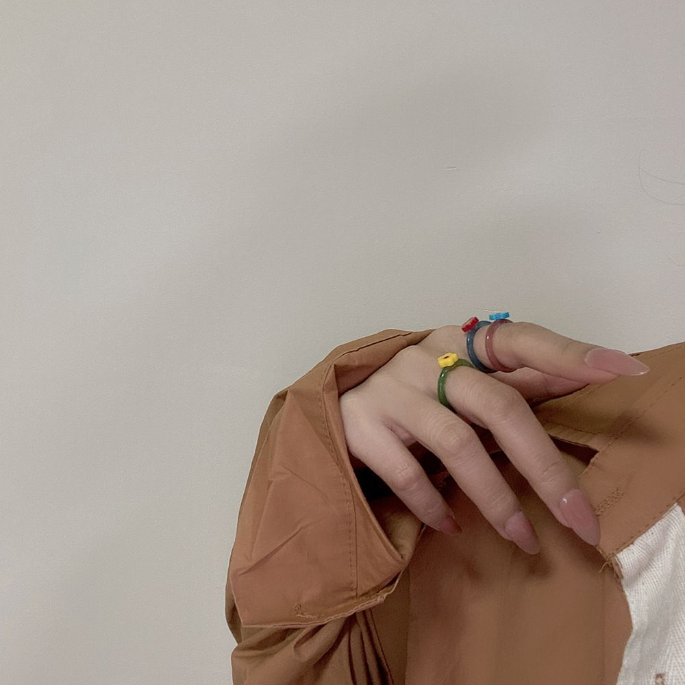 Sweet Transparent Women Korean Girls Resin Finger Rings Fashion Jewelry Acrylic Rings